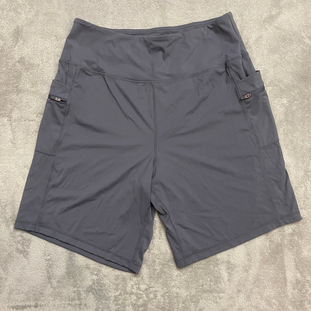 G Gradual Women's 8.5" High Waist  Shorts Gray XL